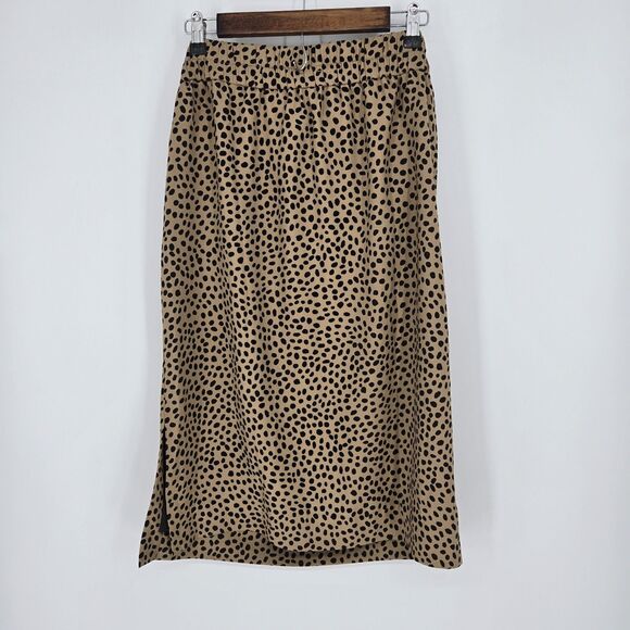 J Crew Animal Print Pull On Midi Skirt Small - Picture 7 of 7